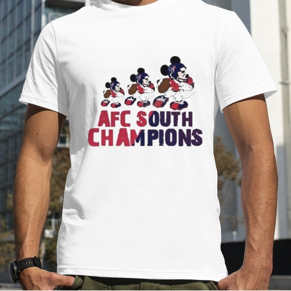 Mickey Mouse Disney Houston Texans Champs 2023 2024 AFC South Champions T Shirt - Picture 1 of 4